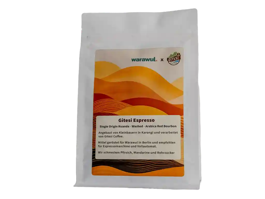 A bag of Gitesi Peaberry