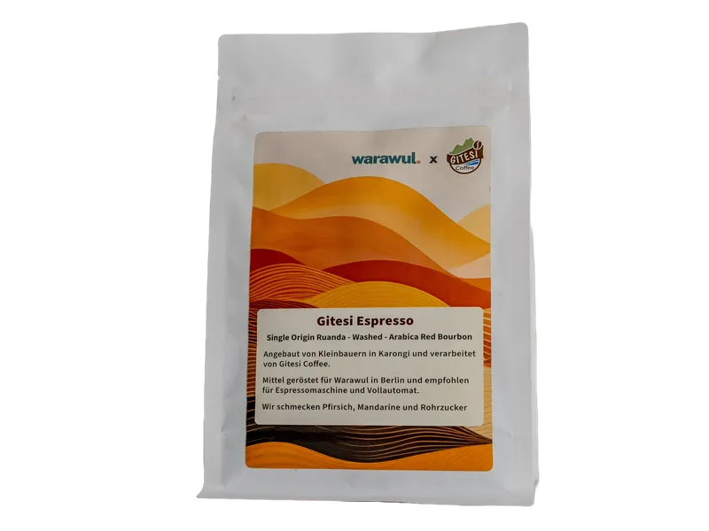 A bag of Gitesi Peaberry